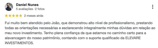 Depoimento de Daniel Nunes — 5 estrelas