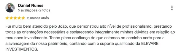 Depoimento de Daniel Nunes — 5 estrelas