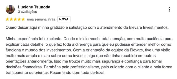 Depoimento de Luciene Tsunoda — 5 estrelas