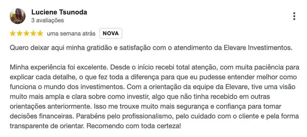 Depoimento de Luciene Tsunoda — 5 estrelas